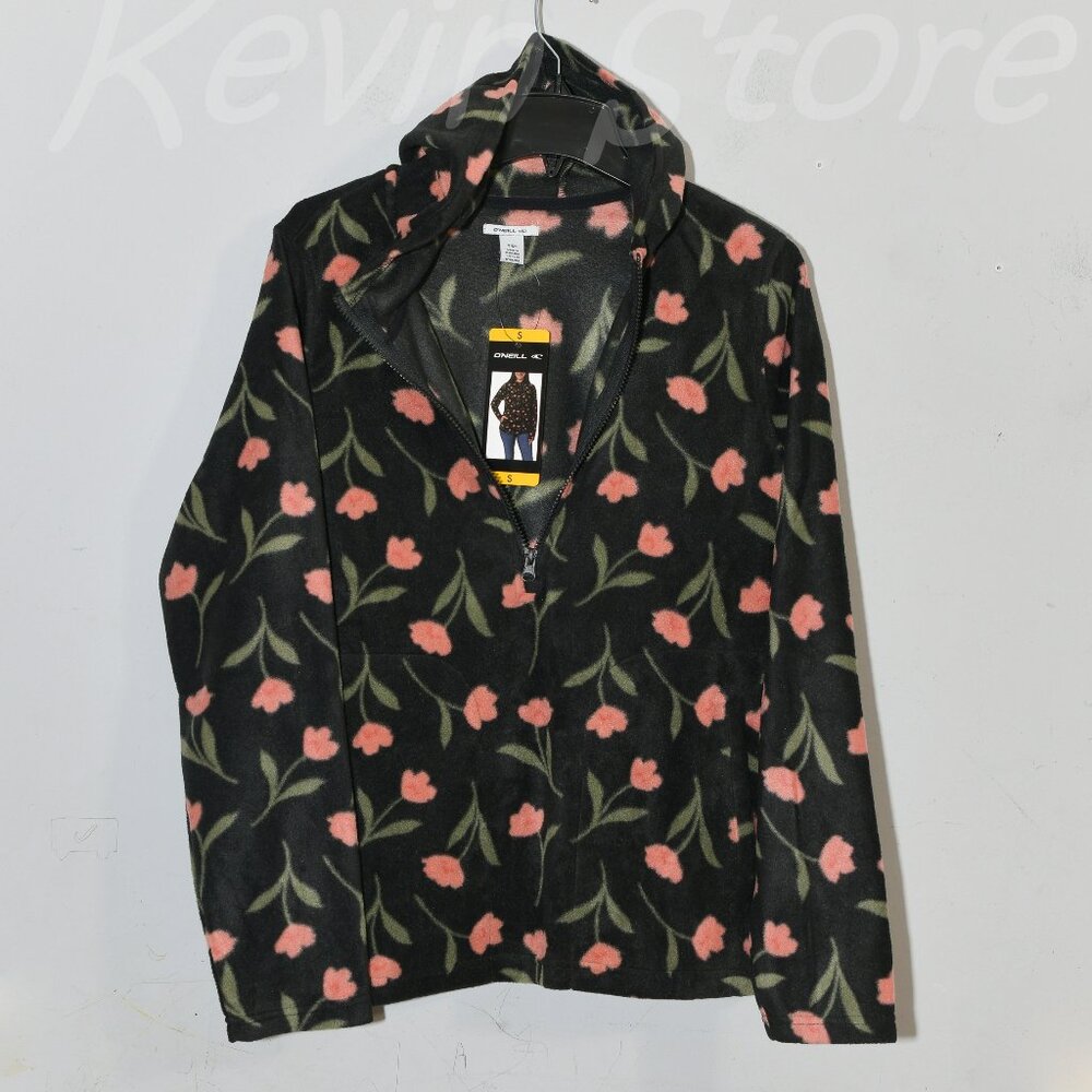 Black Nwt O'Neill Ladies' Half Zip Polar Fleece Hoodie